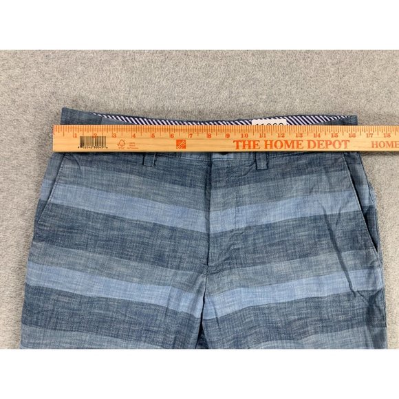 Banana Republic 100% Cotton Flat Front Shorts (Men's 32) Blue - Picture 7 of 12
